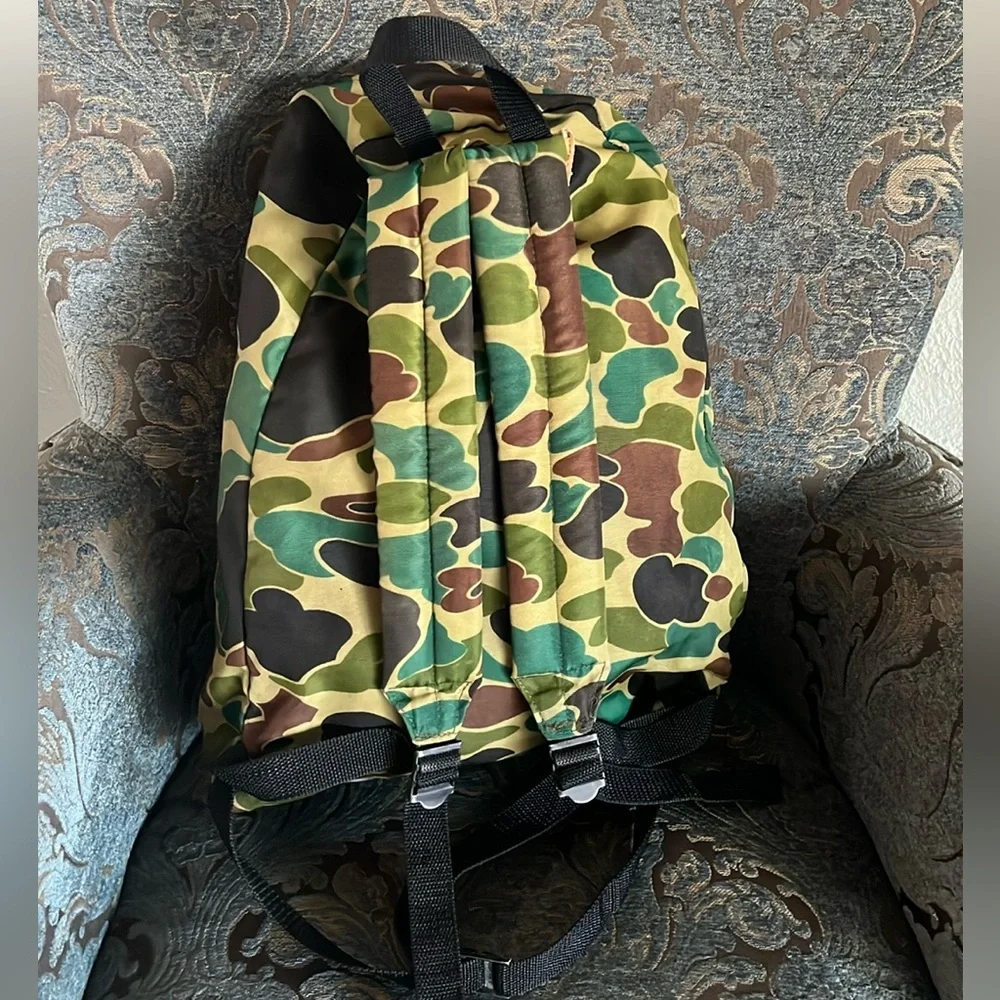 Vintage Camo Backpack Camel Cigarettes Camouflage Backpack Hiking School Bag